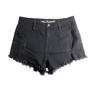 Wallflower Shorts Juniors 11 Black Denim Fearless Curvy Super High Rise Women's